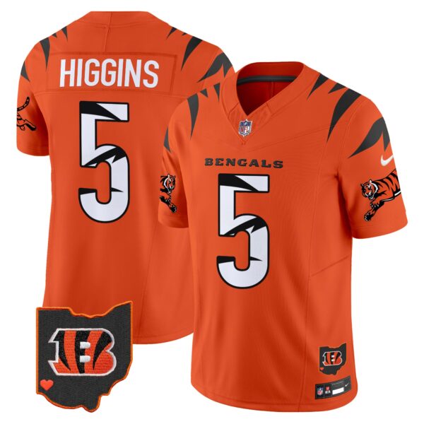 Bengals Special Vapor Limited Jersey – All Stitched – Orange – Tee Higgins Jersey