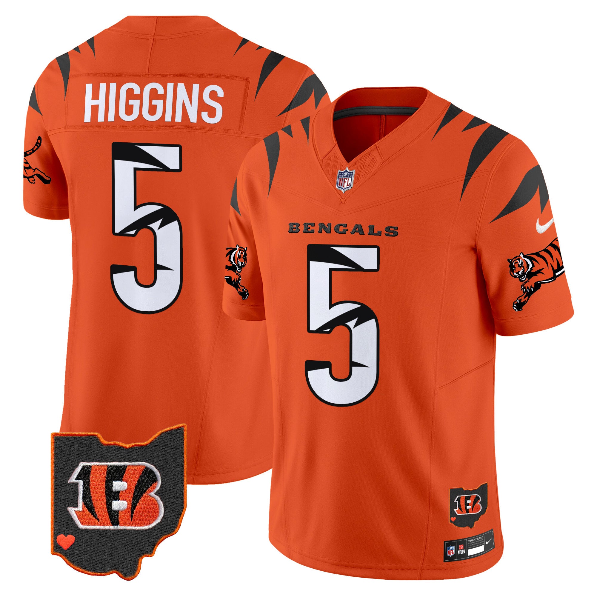 Bengals Special Vapor Limited Jersey – All Stitched – Orange – Tee Higgins Jersey