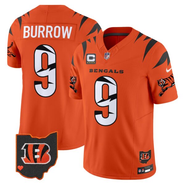 Bengals Special Vapor Limited Jersey – All Stitched – Orange – Joe Burrow Jersey