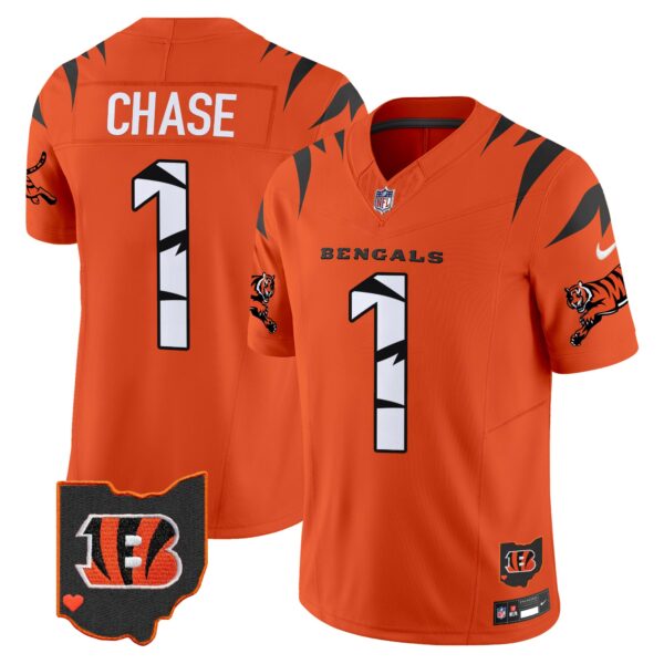 Bengals Special Vapor Limited Jersey – All Stitched – Orange – Ja’Marr Chase Jersey