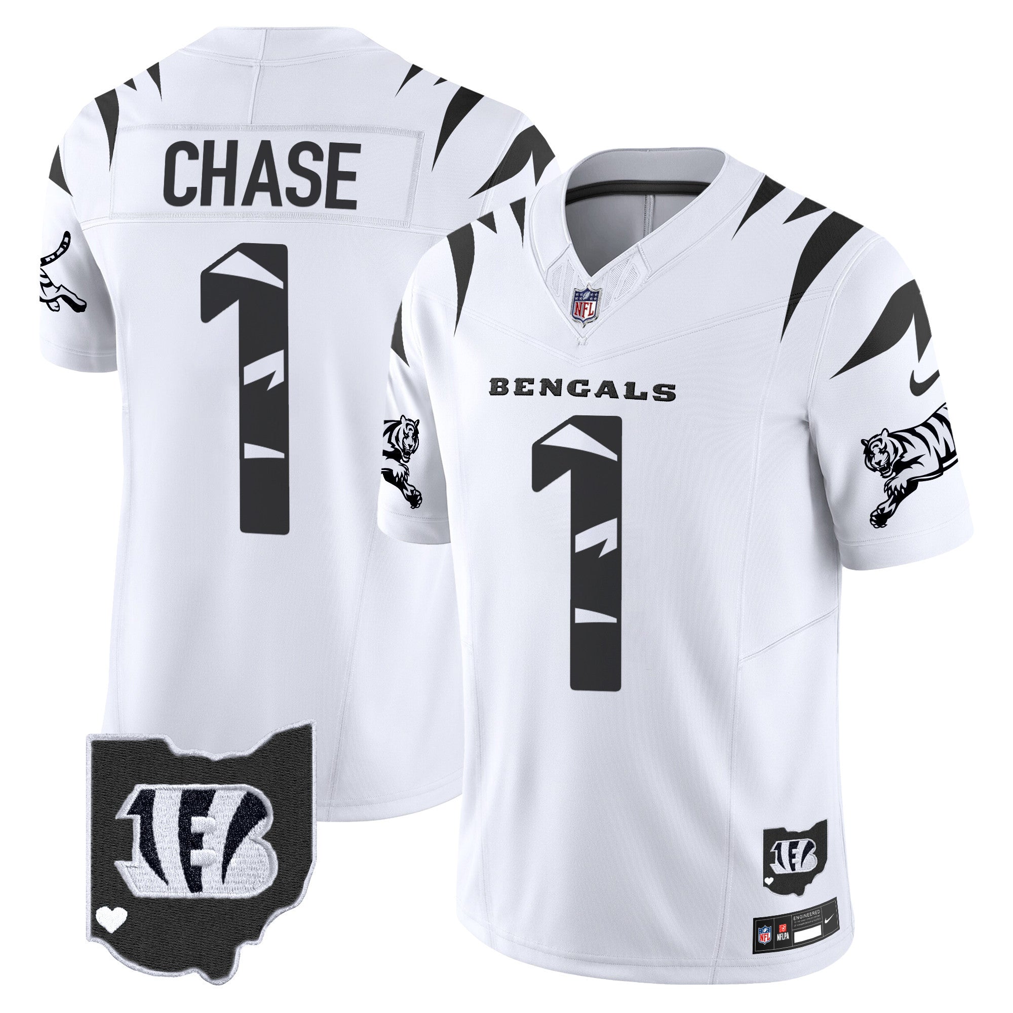 Bengals Special Vapor Limited Jersey – All Stitched – White Limited – Ja’Marr Chase Jersey