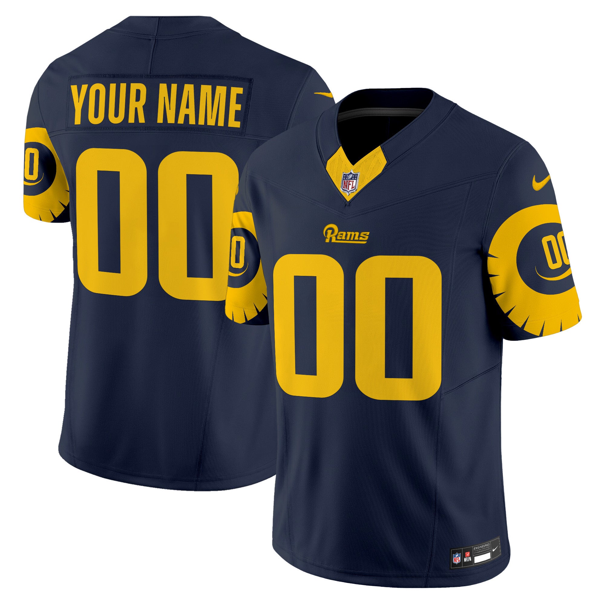 Rams Special Vapor Limited Custom Jersey – All Stitched – Navy Jersey