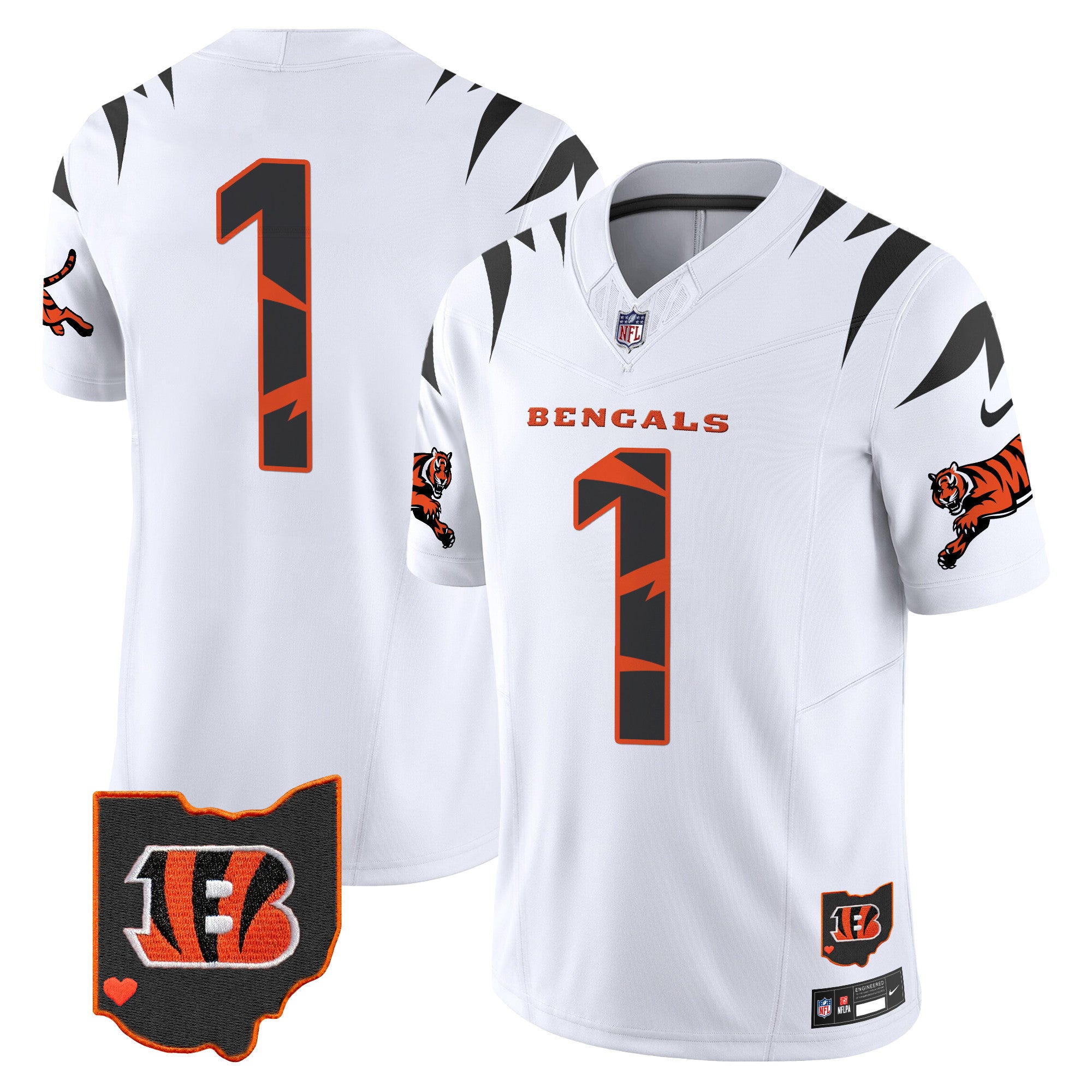 Bengals Special Vapor Limited Jersey – All Stitched – White – #1 Team Jersey