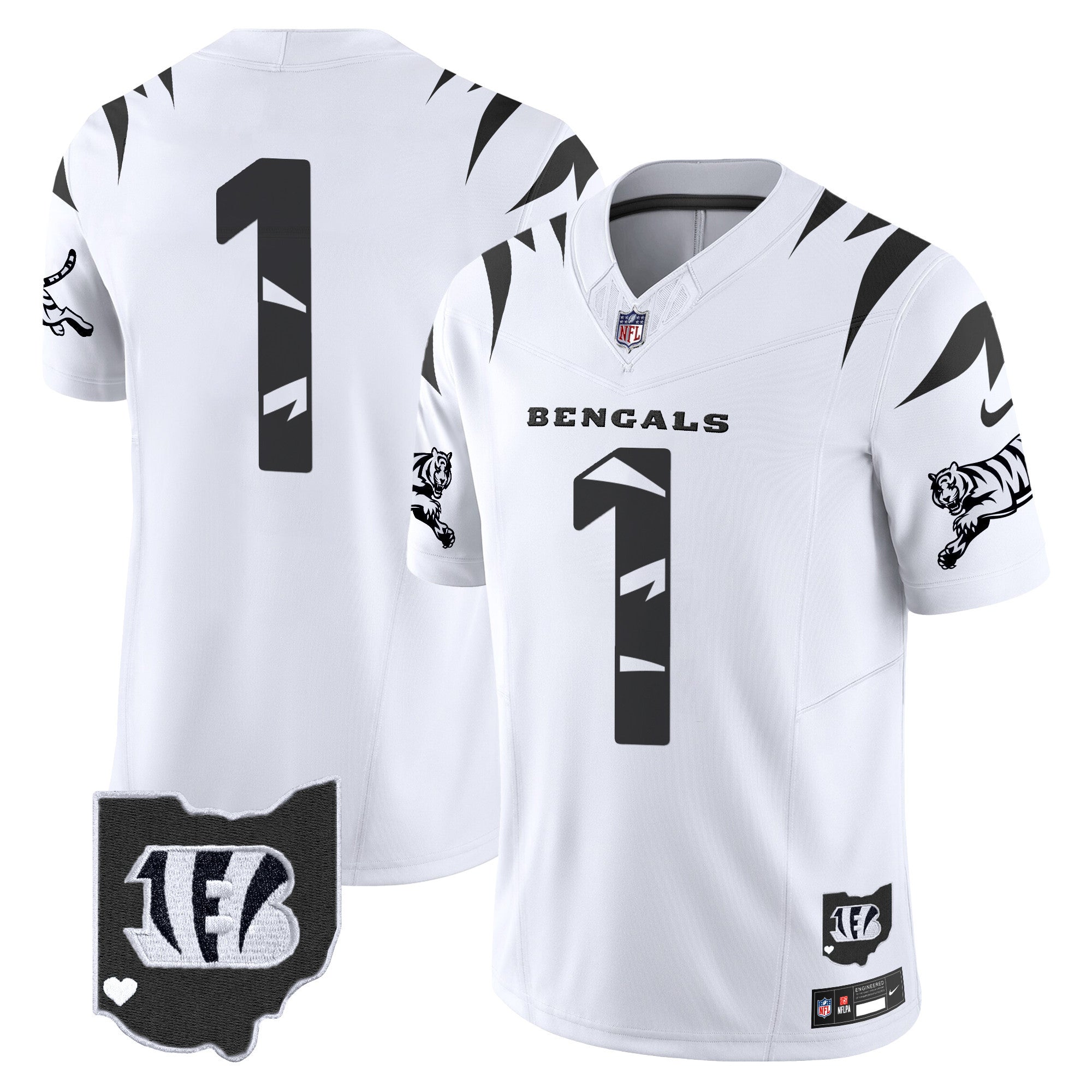 Bengals Special Vapor Limited Jersey – All Stitched – White Limited – #1 Team Jersey