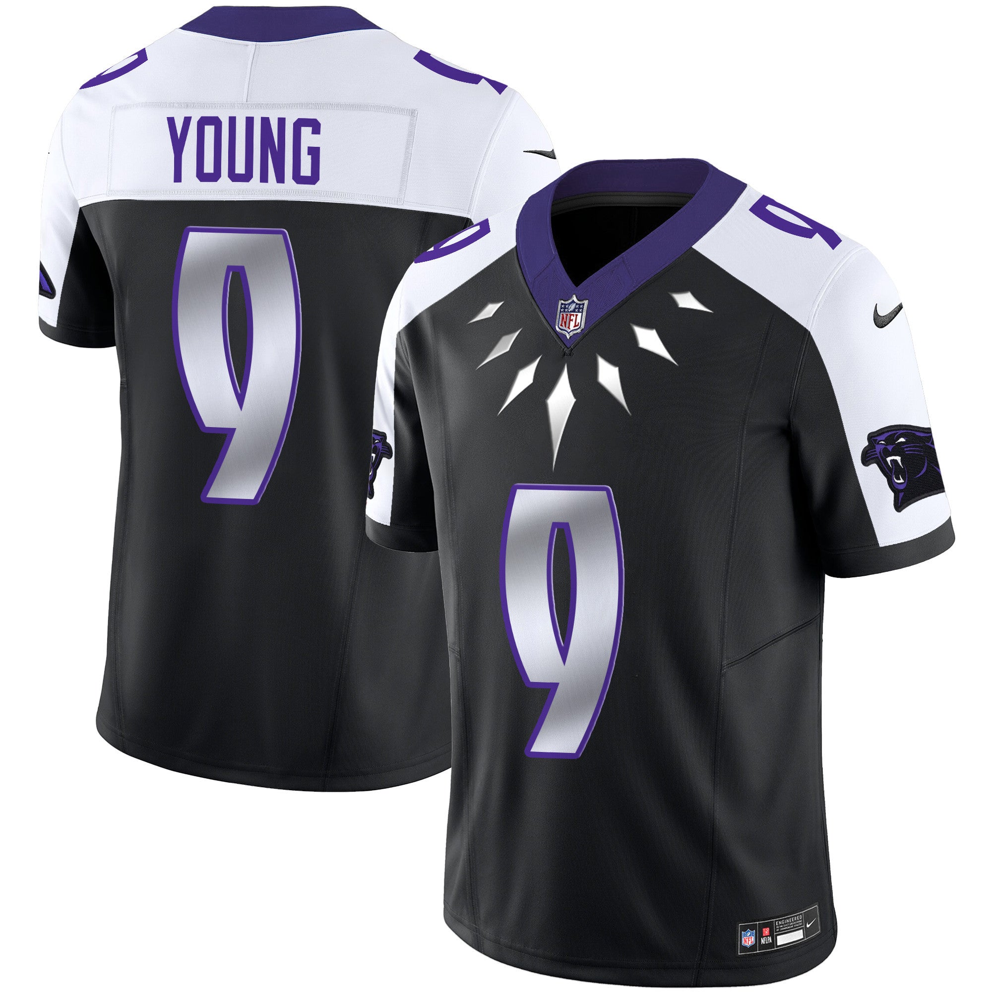 Carolina Panthers Wakanda Vapor Limited Jersey – All Stitched – Black Alternate – Bryce Young Jersey