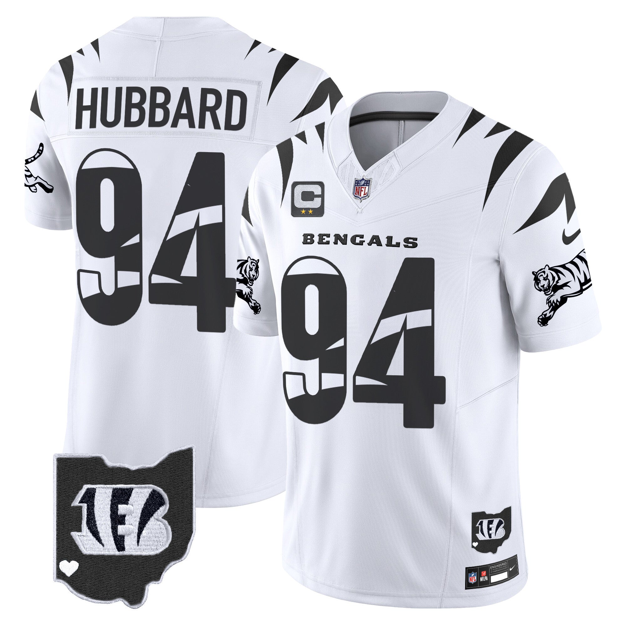 Bengals Special Vapor Limited Jersey – All Stitched – White Limited – Sam Hubbard Jersey