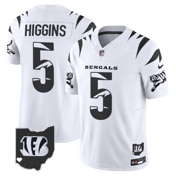 Bengals Special Vapor Limited Jersey – All Stitched – White Limited – Tee Higgins Jersey