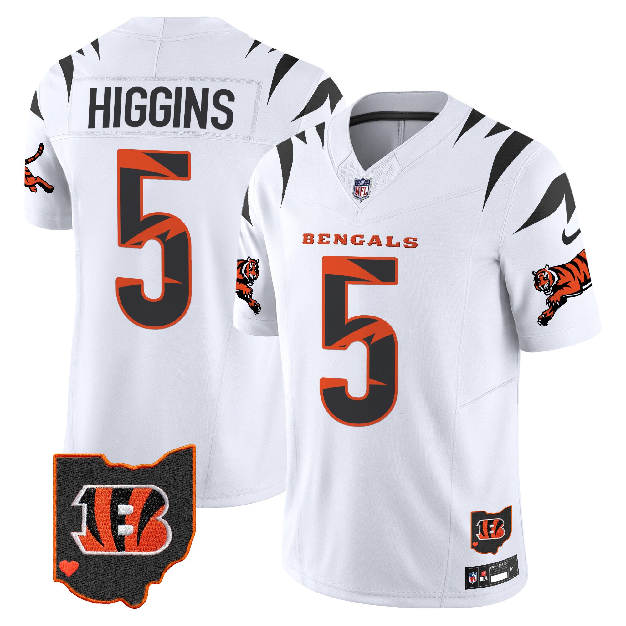 Bengals Special Vapor Limited Jersey – All Stitched – White – Tee Higgins Jersey