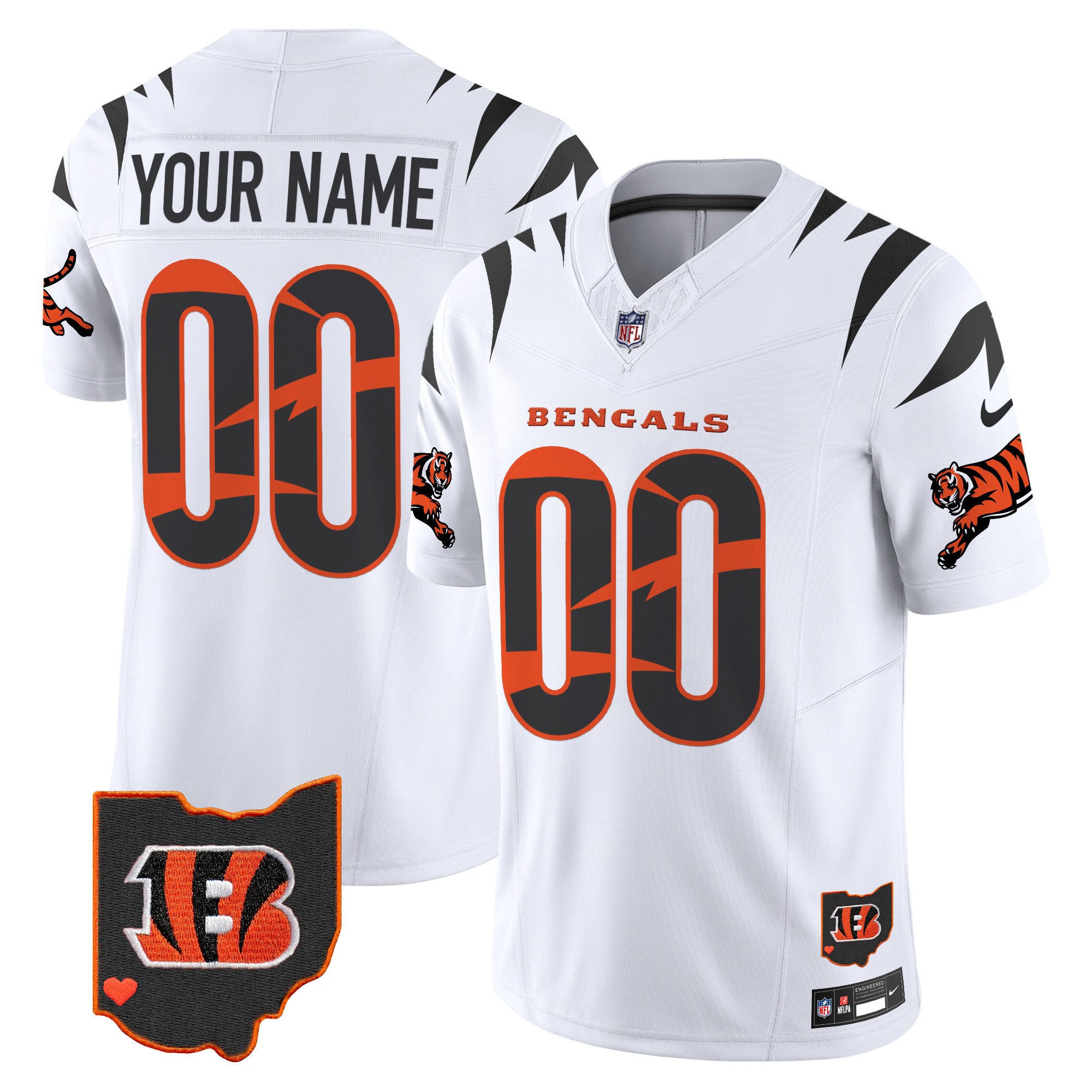 Bengals Special Vapor Limited Custom Jersey – All Stitched – White Jersey