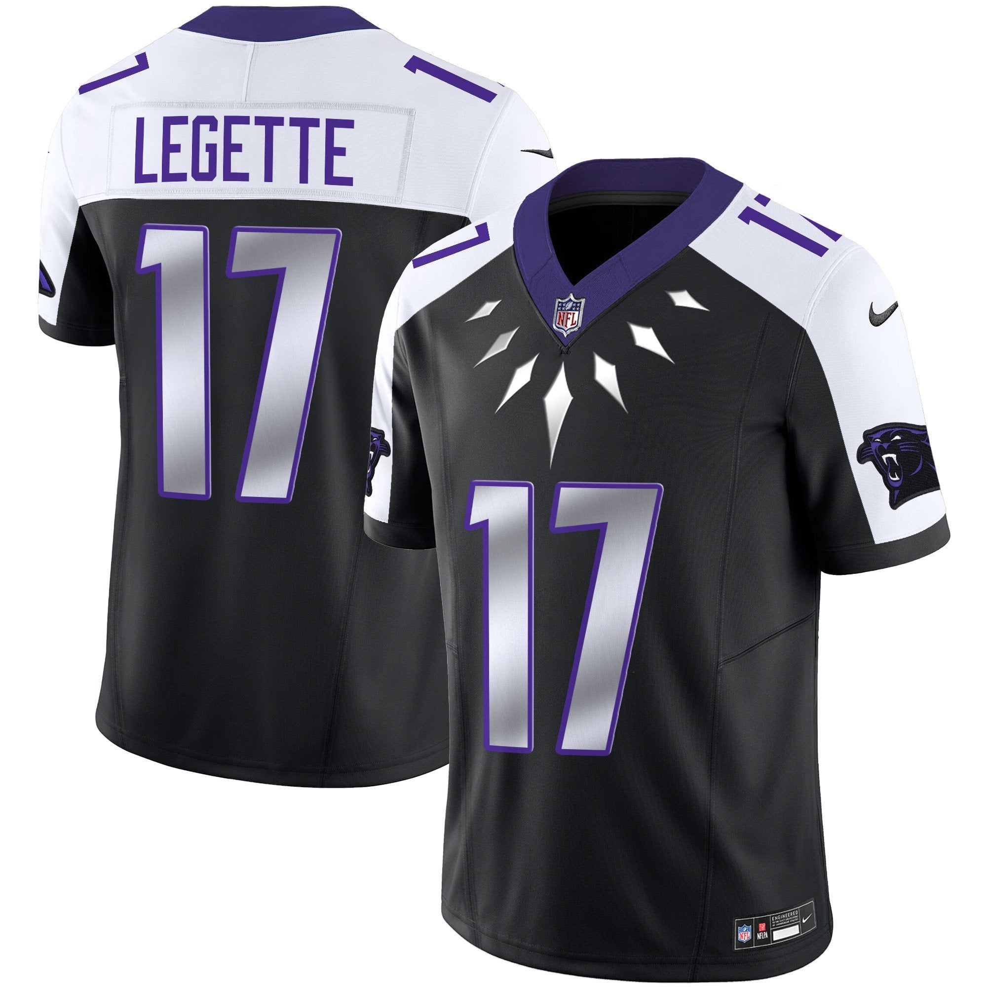 Carolina Panthers Wakanda Vapor Limited Jersey – All Stitched – Black Alternate – Xavier Legette Jersey
