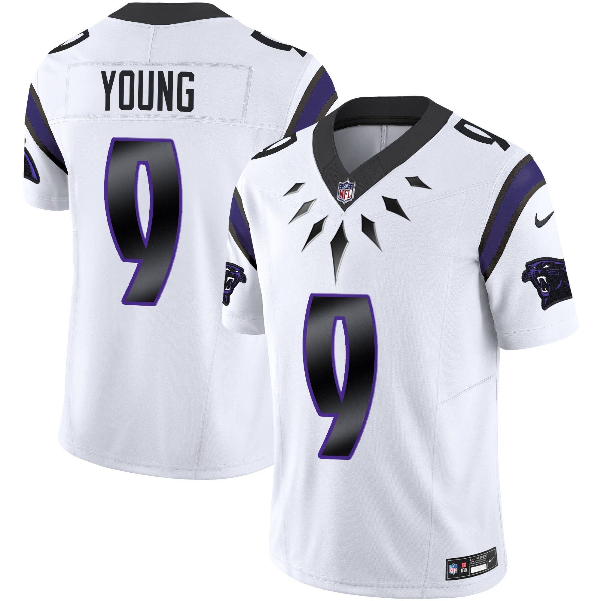 Carolina Panthers Wakanda Vapor Limited Jersey – All Stitched – White – Bryce Young Jersey