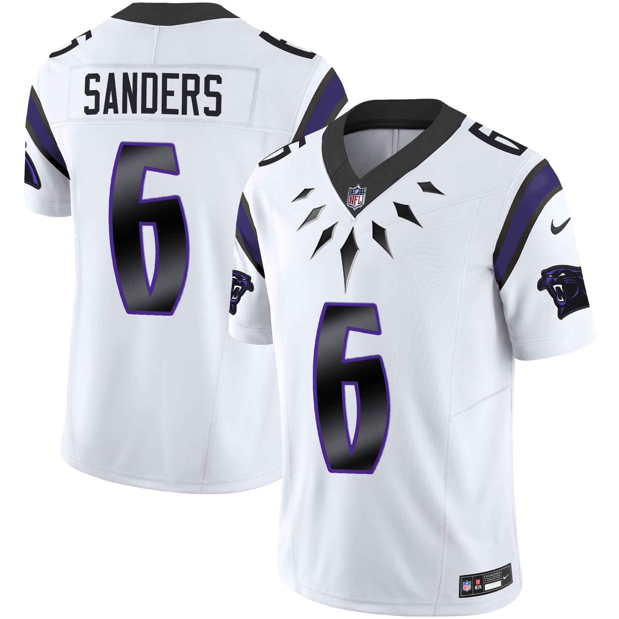 Carolina Panthers Wakanda Vapor Limited Jersey – All Stitched – White – Miles Sanders Jersey