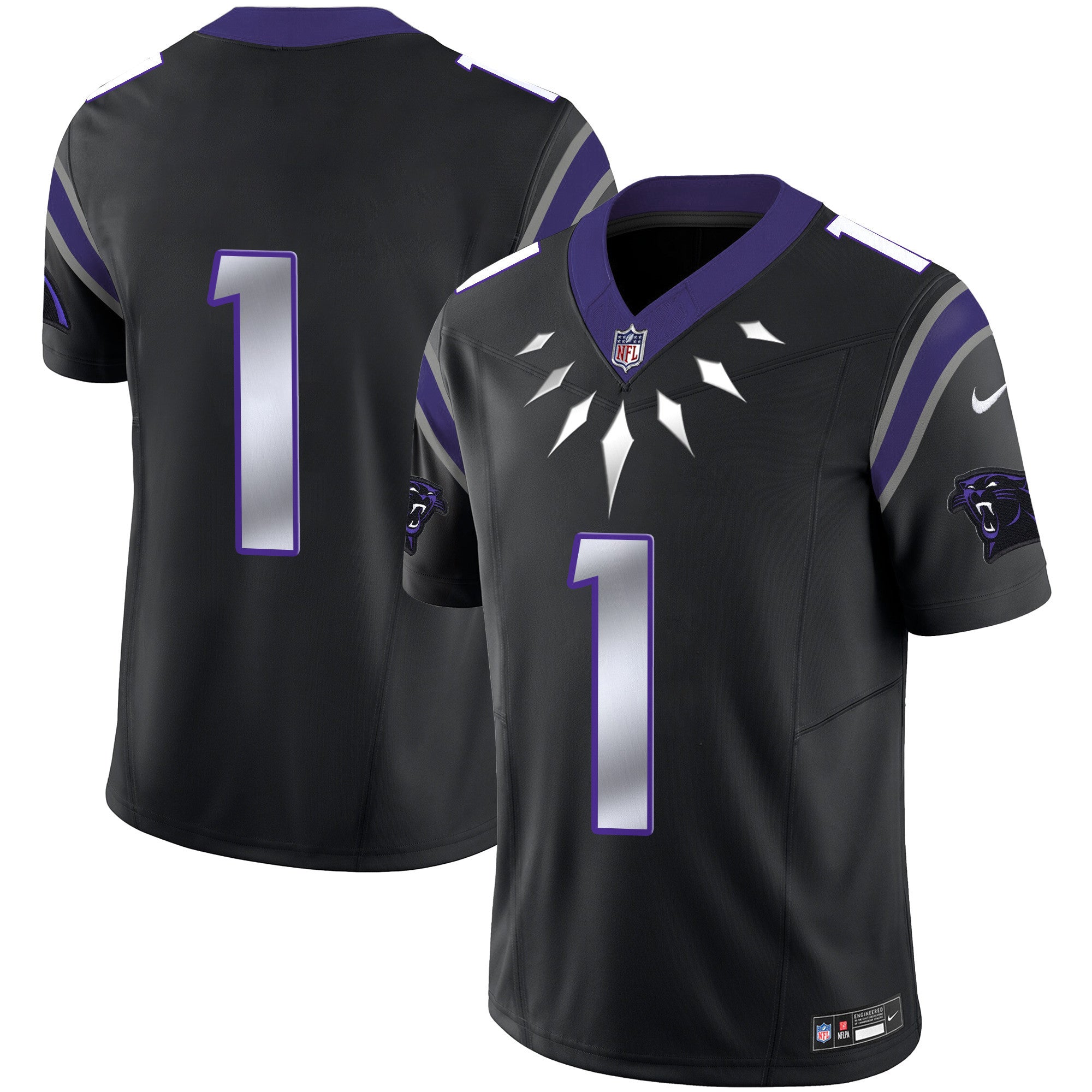 Carolina Panthers Wakanda Vapor Limited Jersey – All Stitched – Black – #1 Team Jersey