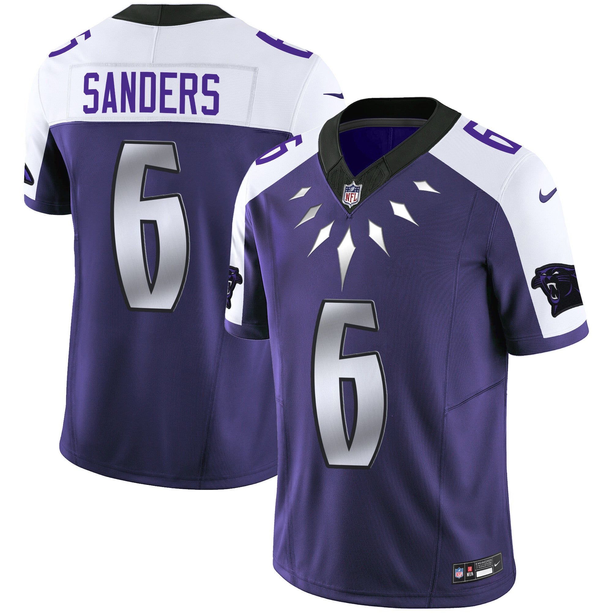 Carolina Panthers Wakanda Vapor Limited Jersey – All Stitched – Purple Alternate – Miles Sanders Jersey