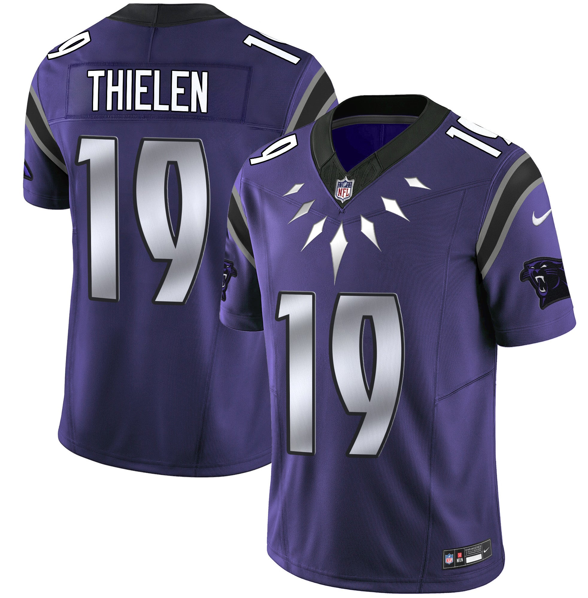 Carolina Panthers Wakanda Vapor Limited Jersey – All Stitched – Purple – Adam Thielen Jersey