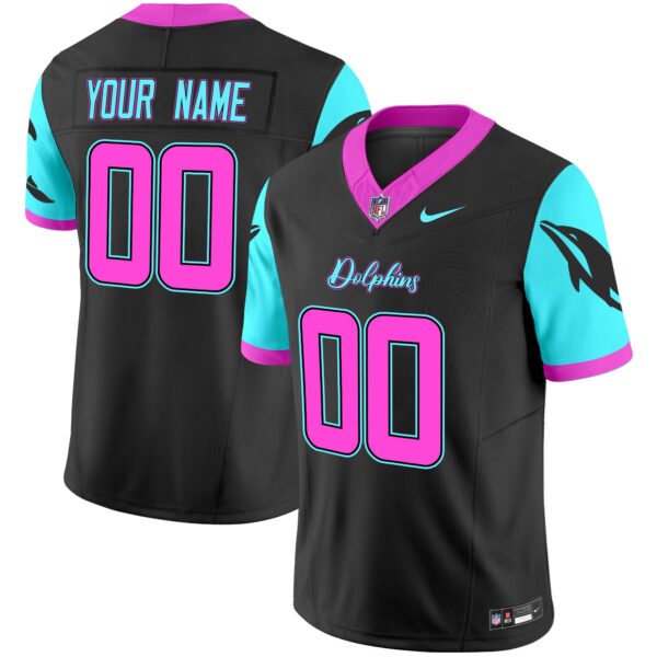 Dolphins Miami Vice Vapor Limited Custom Jersey – All Stitched – Black Jersey