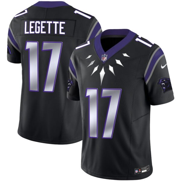 Carolina Panthers Wakanda Vapor Limited Jersey – All Stitched – Black – Xavier Legette Jersey