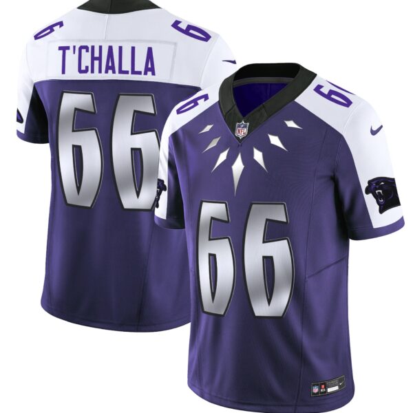 Carolina Panthers Wakanda Vapor Limited Jersey – All Stitched – Purple Alternate – T’Challa 1966 Jersey