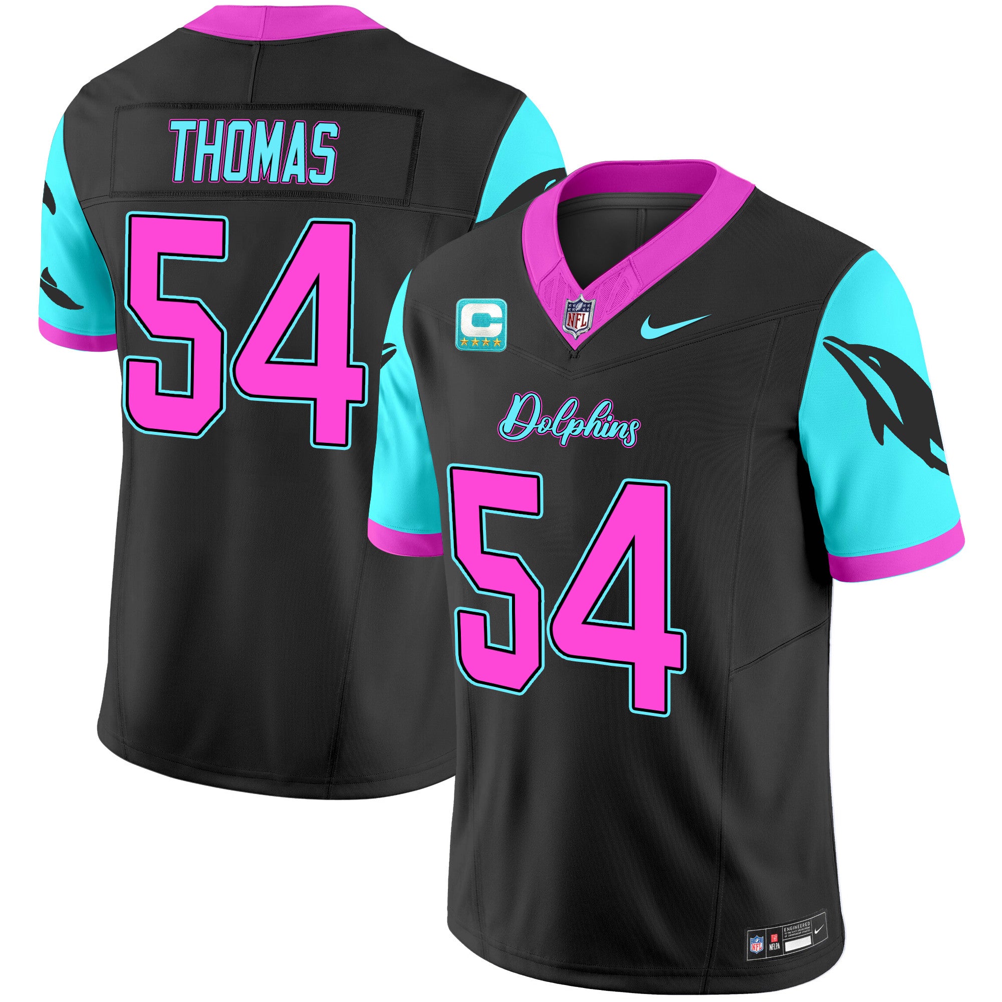 Dolphins Miami Vice Vapor Limited Jersey – All Stitched – Zach Thomas Jersey