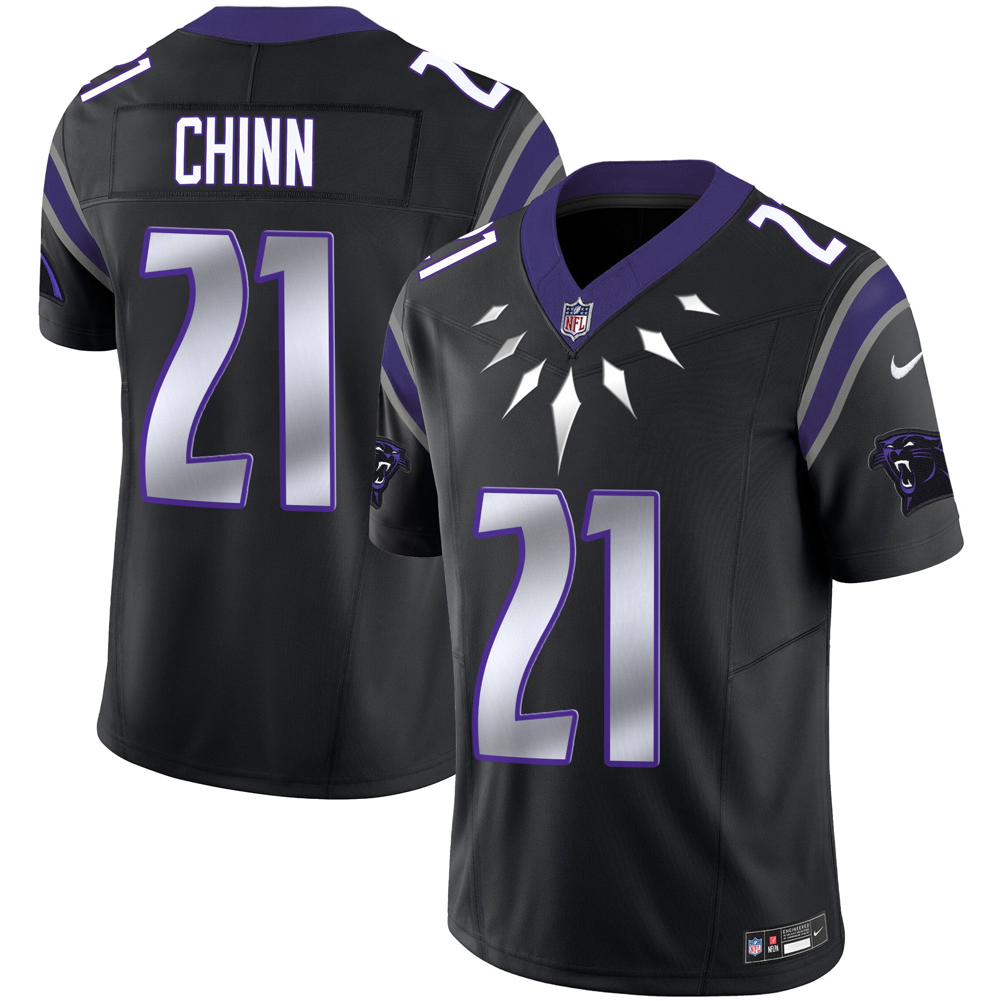Carolina Panthers Wakanda Vapor Limited Jersey – All Stitched – Black – Jeremy Chinn Jersey
