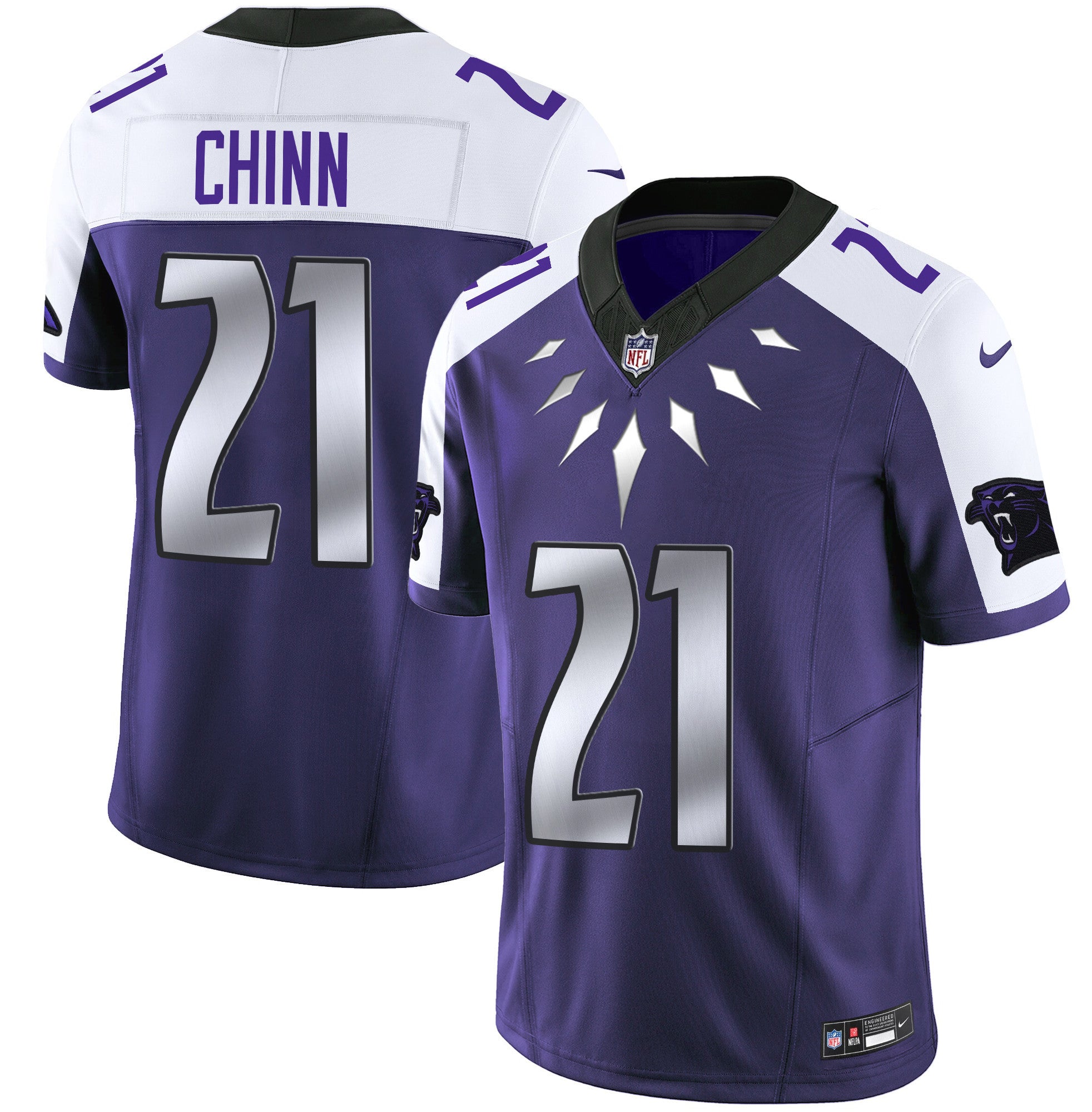Carolina Panthers Wakanda Vapor Limited Jersey – All Stitched – Purple Alternate – Jeremy Chinn Jersey