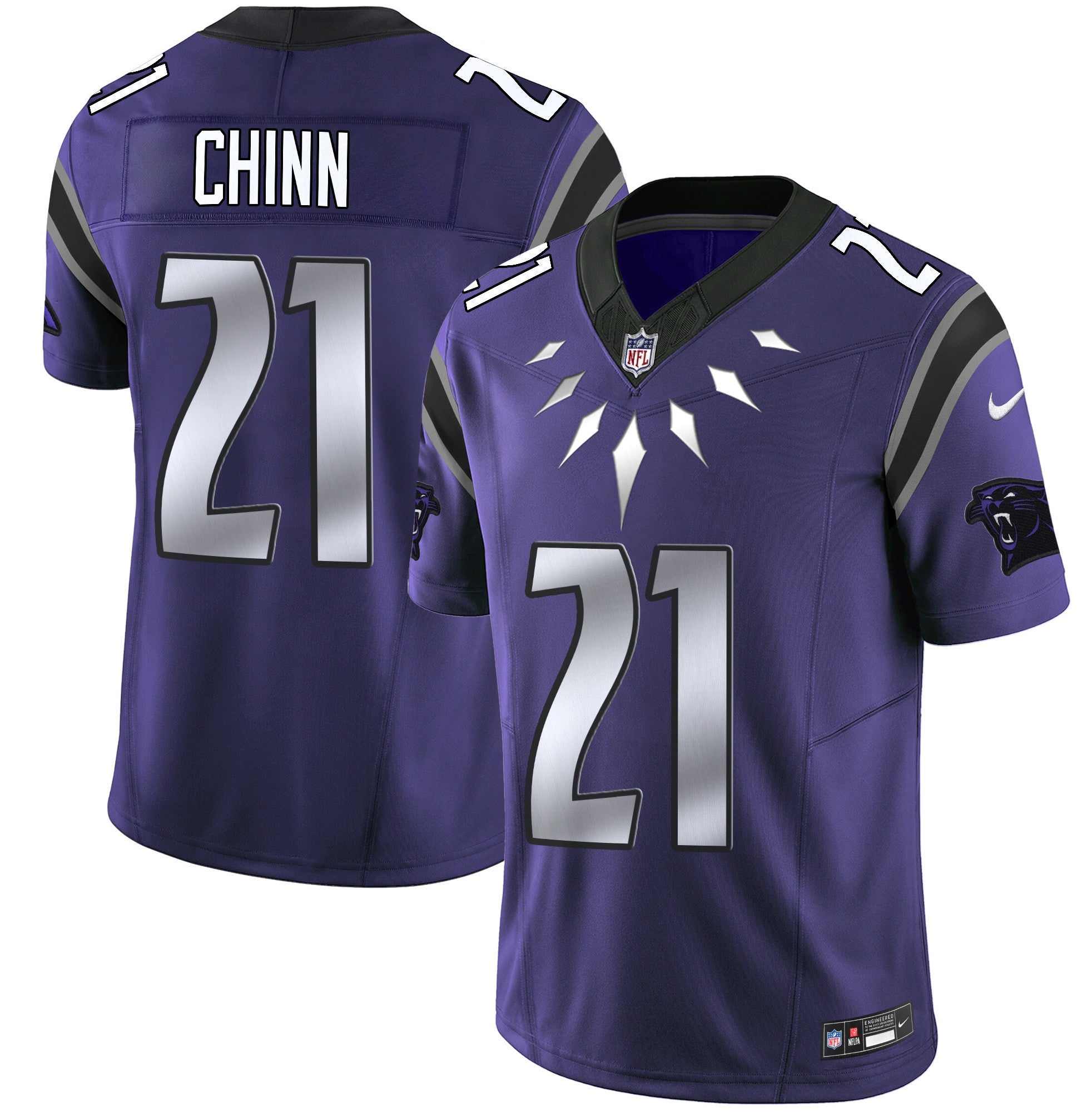 Carolina Panthers Wakanda Vapor Limited Jersey – All Stitched – Purple – Jeremy Chinn Jersey