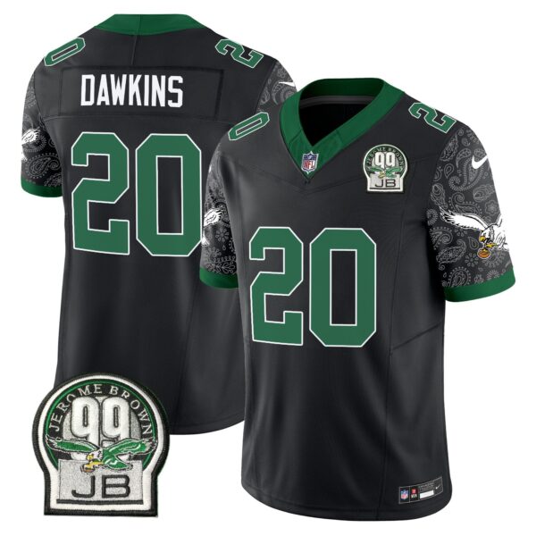 Eagles Kelly Green Vapor Limited Jersey V4 – All Stitched – Black – Brian Dawkins Jersey