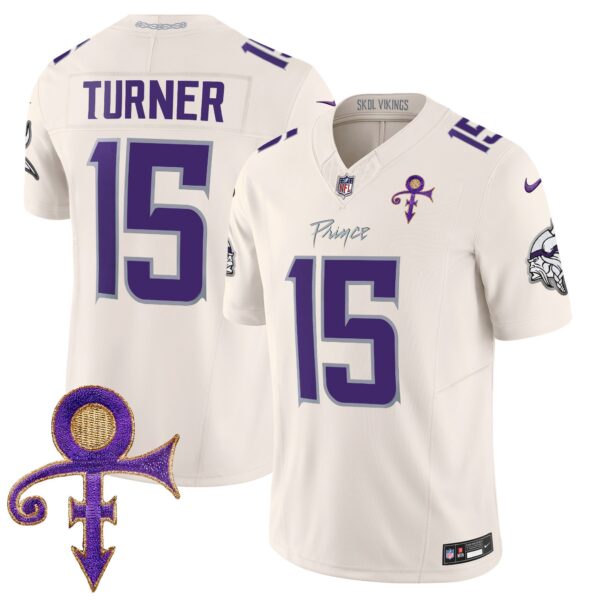 Vikings 2024 Prince Vapor Limited Jersey – All Stitched – Cream – Dallas Turner Jersey
