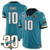 Jacksonville Jaguars 1990s Throwback Uniforms – All Stitched – Teal – Mac Jones – 10 Jersey