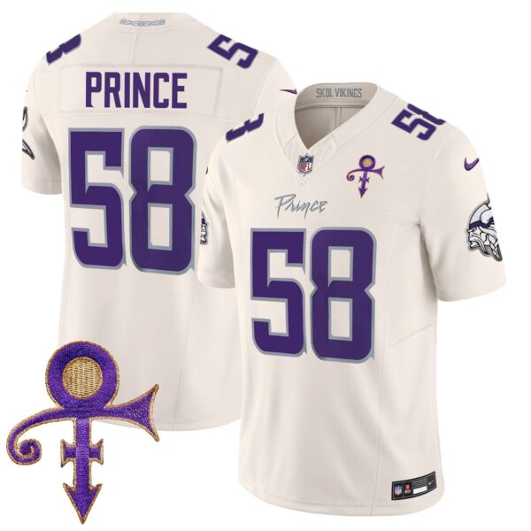 Vikings 2024 Prince Vapor Limited Jersey – All Stitched – Cream – Prince 1958 Jersey