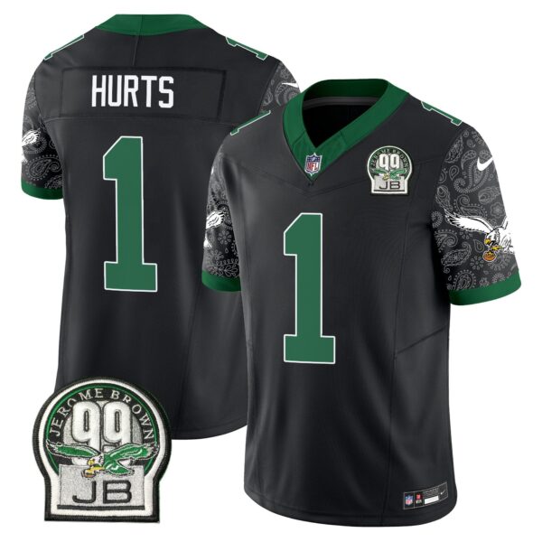 Eagles Kelly Green Vapor Limited Jersey V4 – All Stitched – Black – Jalen Hurts Jersey