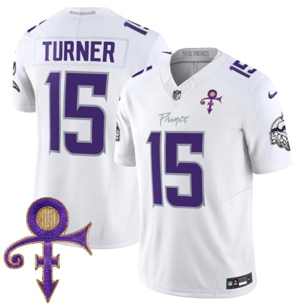 Vikings 2024 Prince Vapor Limited Jersey – All Stitched – White Limited – Dallas Turner Jersey