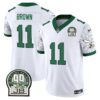 Eagles Kelly Green Vapor Limited Jersey V4 – All Stitched – Kelly White – A.J. Brown Jersey