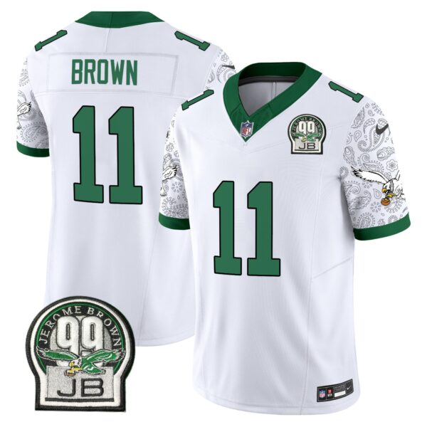 Eagles Kelly Green Vapor Limited Jersey V4 – All Stitched – Kelly White – A.J. Brown Jersey
