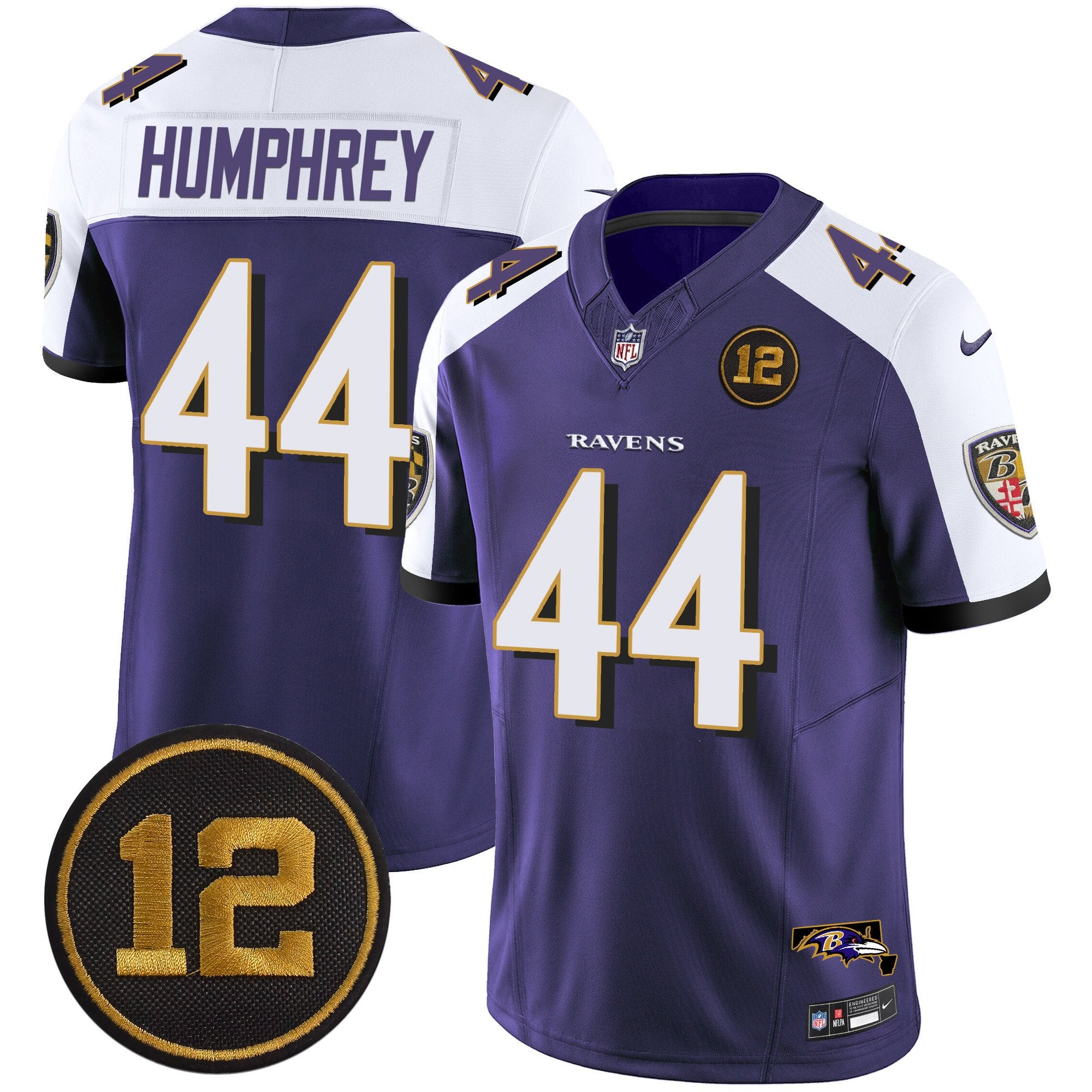 Ravens Jacoby Jones Patch Vapor Limited Jersey – All Stitched – Purple Alternate – Marlon Humphrey Jersey