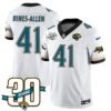 Jacksonville Jaguars 1990s Throwback Uniforms – All Stitched – White – Josh Hines-Allen – 41 Jersey