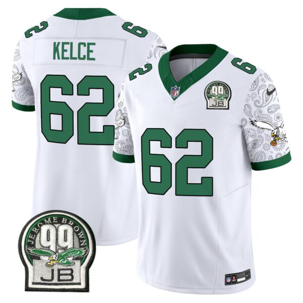 Eagles Kelly Green Vapor Limited Jersey V4 – All Stitched – Kelly White – Jason Kelce Jersey