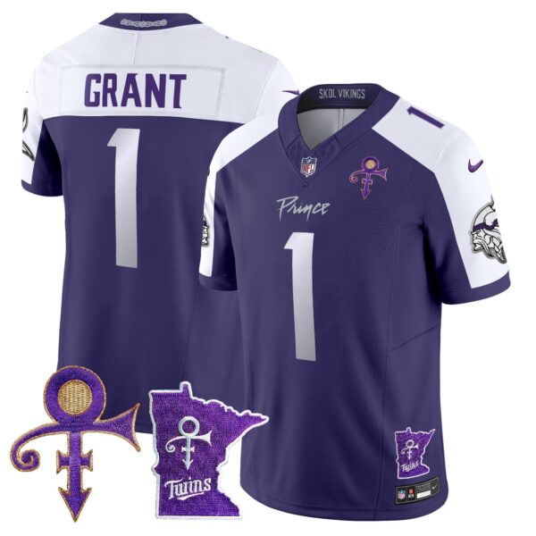 Minnesota Vikings 2024 Prince Vapor Limited Jersey V2 – All Stitched – Purple Alternate – Bud Grant Jersey