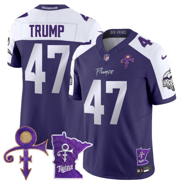 Minnesota Vikings 2024 Prince Vapor Limited Jersey V2 – All Stitched – Purple Alternate – Donald Trump Jersey
