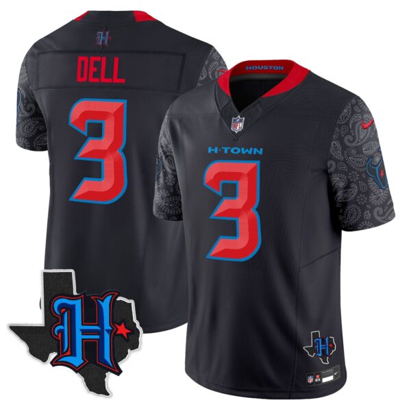 Houston Texans 2024 Texas Patch Vapor Limited Jersey V4 – All Stitched – Navy Limited – Tank Dell Jersey