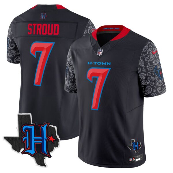 Houston Texans 2024 Texas Patch Vapor Limited Jersey V4 – All Stitched – Navy Limited – C.J. Stroud Jersey