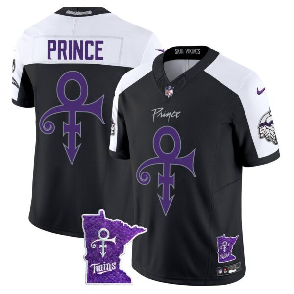 Minnesota Vikings 2024 Prince Vapor Limited Jersey V2 – All Stitched – Black Alternate – Prince Jersey