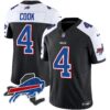 Bills New York Patch Vapor Limited Jersey V2 – All Stitched – Black Alternate – James Cook Jersey