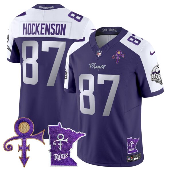 Minnesota Vikings 2024 Prince Vapor Limited Jersey V2 – All Stitched – Purple Alternate – T.J. Hockenson Jersey