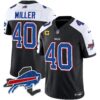 Bills New York Patch Vapor Limited Jersey V2 – All Stitched – Black Alternate – Von Miller Jersey