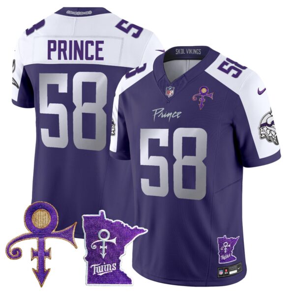 Minnesota Vikings 2024 Prince Vapor Limited Jersey V2 – All Stitched – Purple Alternate – Prince 1958 Jersey