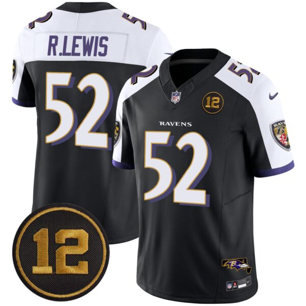 Ravens Jacoby Jones Patch Vapor Limited Jersey – All Stitched – Black Alternate – Ray Lewis Jersey