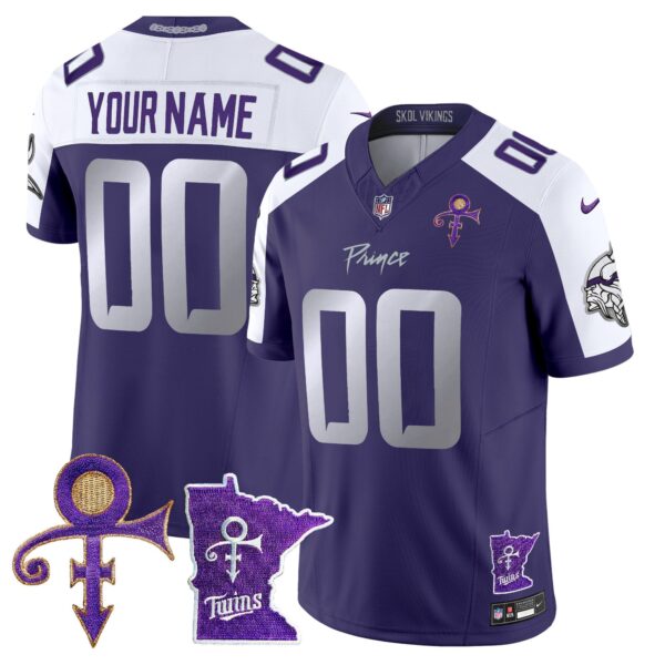 Minnesota Vikings 2024 Prince Vapor Limited Custom Jersey V2 – All Stitched – Purple Alternate Jersey