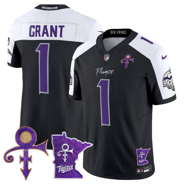 Minnesota Vikings 2024 Prince Vapor Limited Jersey V2 – All Stitched – Black Alternate – Bud Grant Jersey
