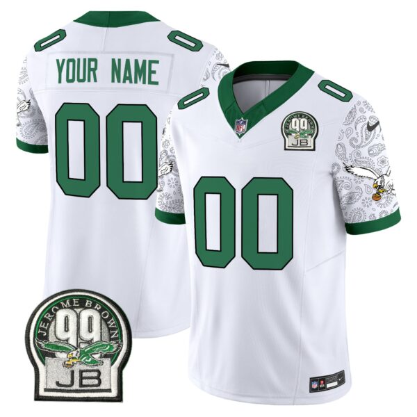 Eagles Kelly Green Vapor Limited Custom Jersey V4 – All Stitched – Kelly White Jersey